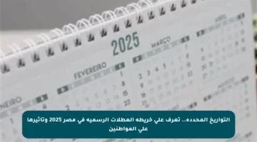 التواريخ المحددة.. تعرف على خريطة العطلات الرسمية في مصر 2025 وتأثيرها على المواطنين